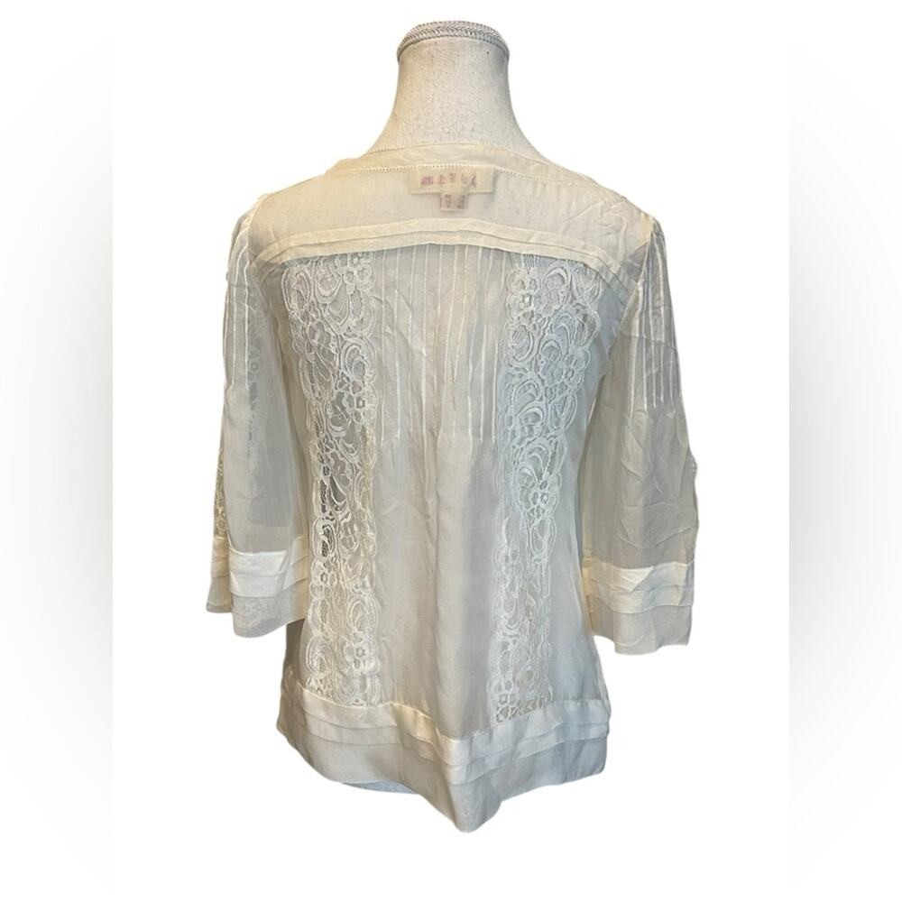 Iijin Silk Chiffon Hand Lace  Blouse Top Size:2 - Picture 9 of 10